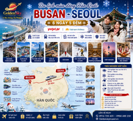 GSTRAVEL BUSAN - SEOUL - TRƯỢT TUYẾT 6N5D VJ.VNA THÁNG 12-1.2.2027