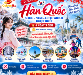 GSTRAVEL-SEOUL – NAMI – LOTTE WORLD – TRƯỢT TUYẾT 4N3D Noshop Sunphuquoc airways tháng 12 Noel - tết tây