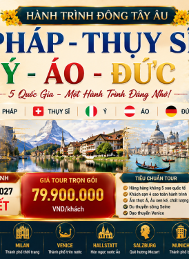 GSTRAVEL  PHÁP –  THỤY SĨ –  Ý –  ÁO –  ĐỨC 11N10D 27 TẾT 2027 EMIRATE