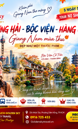 GSTRAVEL THƯỢNG HẢI – HÀNG CHÂU CỔ TRẤN BỘC VIỆN 5N4D THÁNG 11-12-1-3.2027
