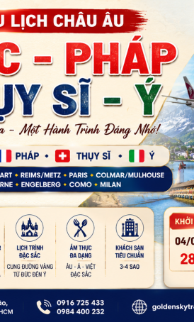 GSTRAVEL  ĐỨC –  PHÁP –  THỤY SĨ –  Ý 9N8D QATAR 28 TẾT