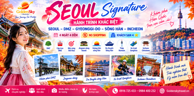 GSTRAVEL SEOUL – DMZ – GYEONGGI-DO – SÔNG HÀN – INCHEON 4N4D NOSHOP
