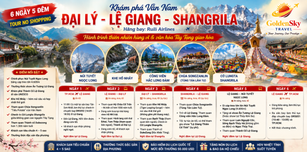 GSTRAVEL LỆ GIANG - SHANGRILA 6N5D THÁNG 7-8-9-10-11-12