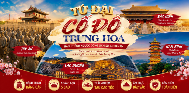 GSTRAVEL TÂY AN -LẠC DƯƠNG - BẮC KINH - NAM KINH 10N10D MU THÁNG 10-11-12