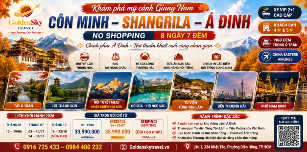 GSTRAVEL - CÔN MINH - SHANGRILA -Á ĐINH 8N7D THÁNG 6-7-10 MU