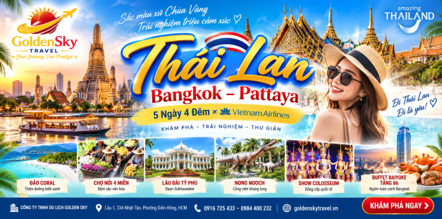 SGTRAVEL BANGKOK - PATTAYA 5N4D VNA MÙNG 1.2 TẾT 2027