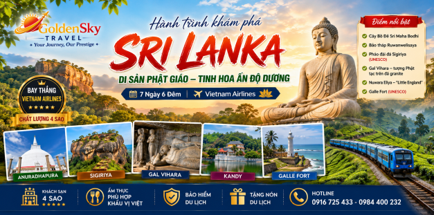 GSTRAVEL SRI LANKA 7N6D VNA THÁNG 10-11-12-1.-3-2027