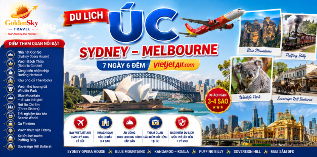 GSTRAVEL  SYDNEY - MELBOURNE 7N6Đ VJ Tháng 9-10-11-12/2026