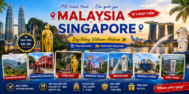 GSTRAVEL SING-MALAYSIA 5N4D VNA THÁNG 9-10-11-12-1-2.2027VT