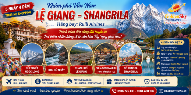 GSTRAVEL TOUR LỆ GIANG - SHANGRIA 5n4d tháng 7-8-9-10-11-12