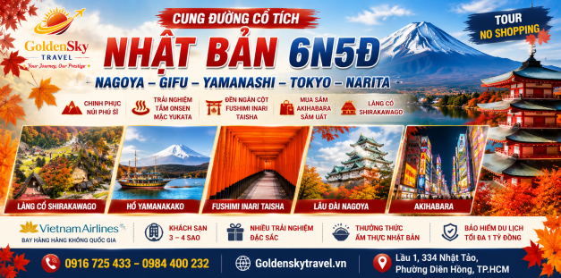 GSTRAVEL CUNG ĐƯỜNG CỔ TÍCH NHẬT BẢN 6N5D VNA mùa Thu tháng 11-12