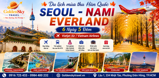 SEOUL – NAMI - EVERLAND 5N4D VJ-VN AIR THÁNG 10-11