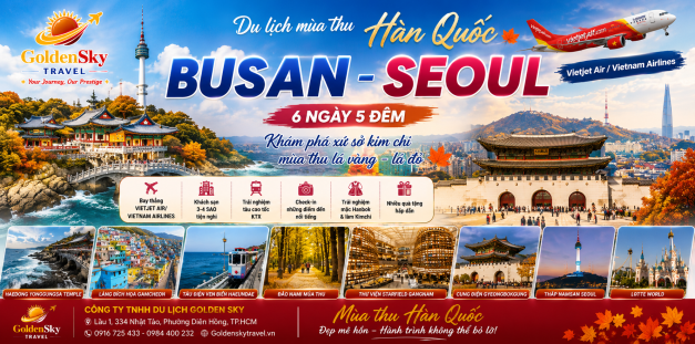 GS TRAVEL BUSAN– SEOUL 6N5D VJ-VN AIR THÁNG 10-11 mùa thu